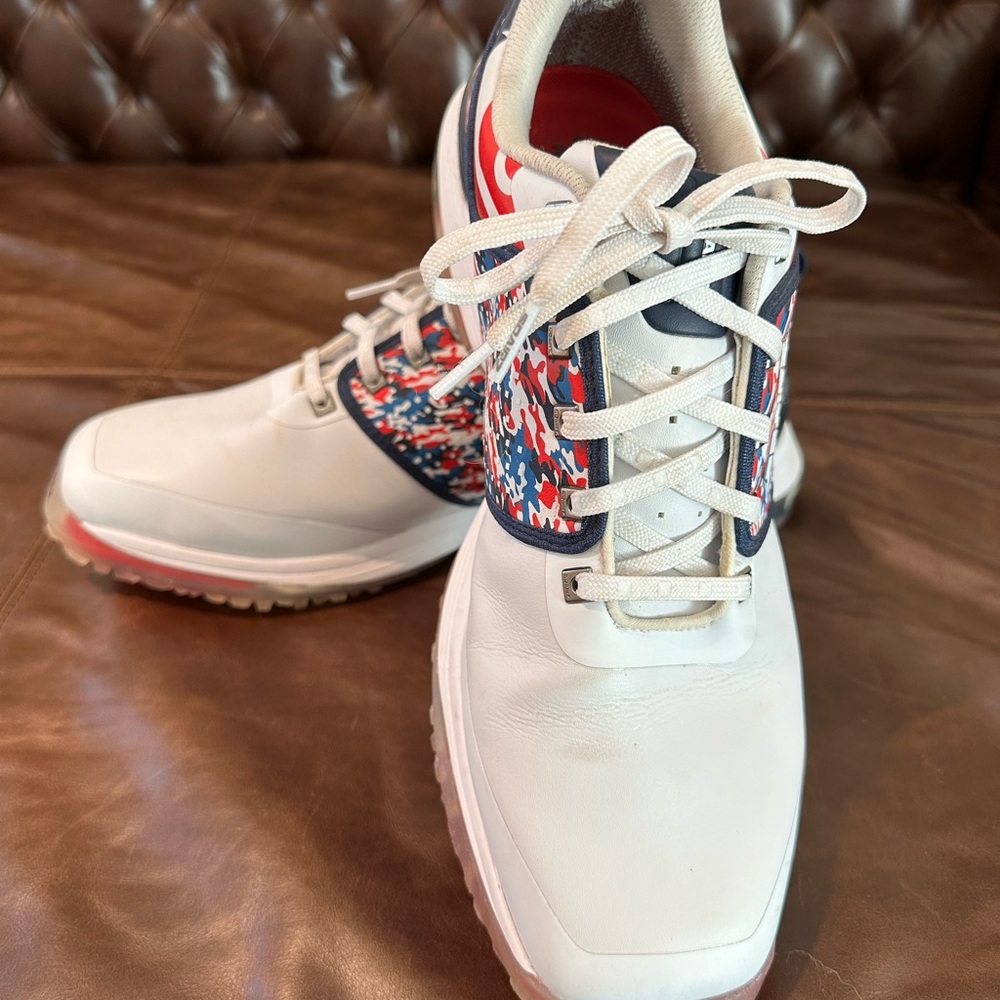 Stylish Red White and Blue Golf Shoes Sqairz